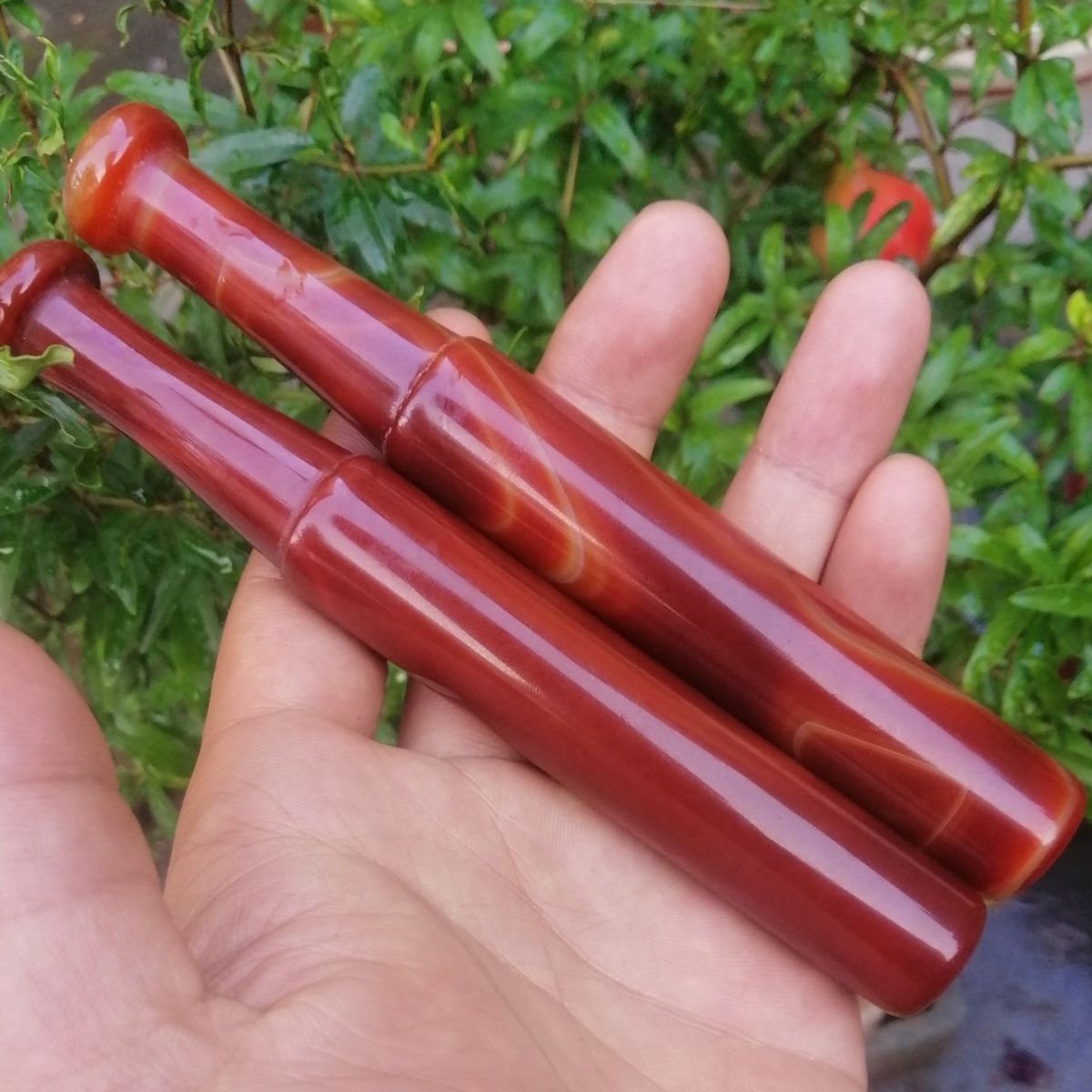 天然缠丝玛瑙烟嘴过滤烟嘴循环型男士玉髓玉石烟袋嘴工艺精湛焊烟