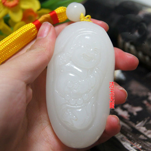 阿富汗玉手把件麒麟貔貅弥勒佛观音手把件纯送手把链