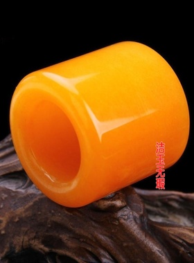 批发玉器扳指鸡油黄玉扳指 石英岩黄色玉指环玉石扳指男士