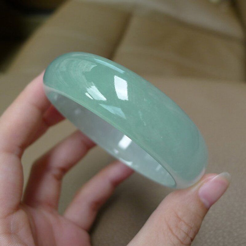 玉手镯女款正品天然a货冰种淡翡翠色女玉石玉器玉镯子冰种玉镯