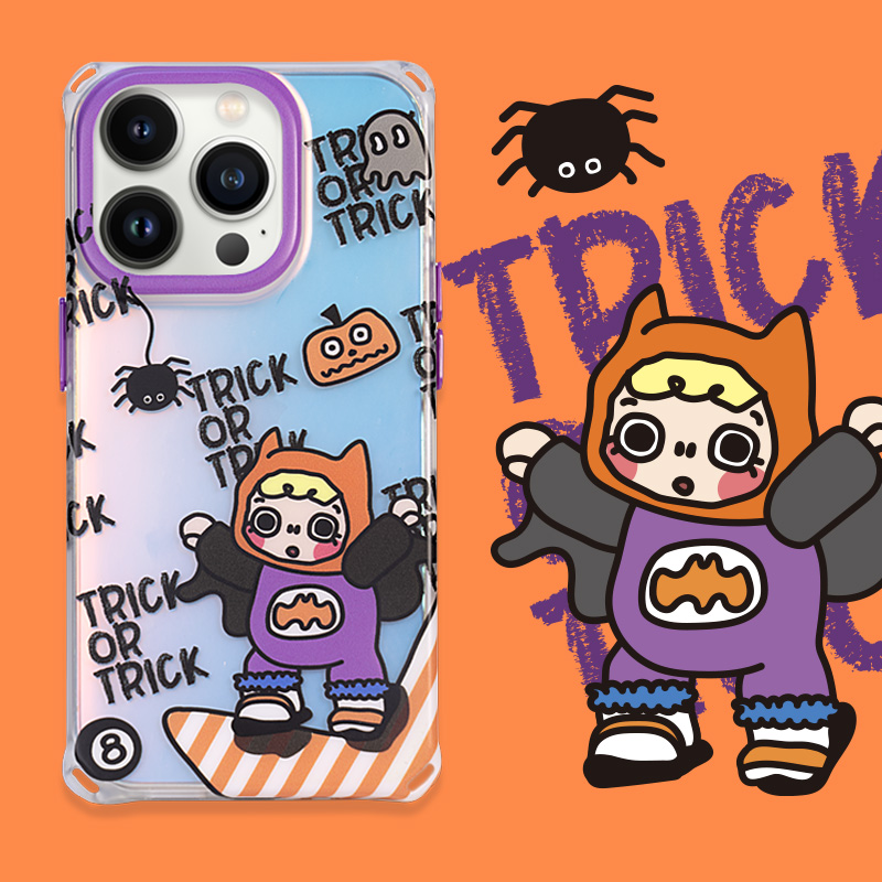 PaPaPa制造局   kulo万圣节可爱磨砂四角扣手机壳适用于iPhone16promax保护套苹果15pro原创手机壳