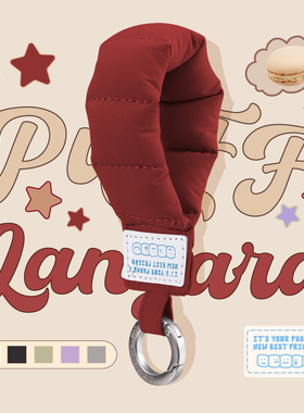 PaPaPa制造局 原创新款复古充棉挂绳泡泡红手机挂脖挂绳手腕挂饰