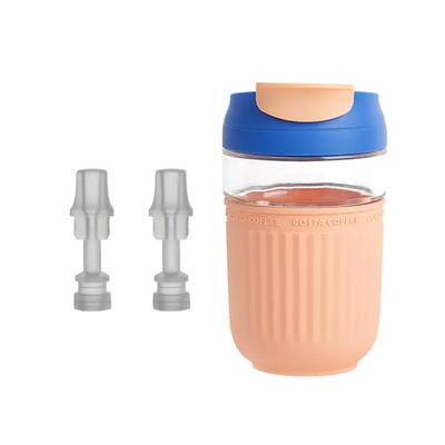 COSTA双饮口玻璃杯咖啡杯便携随行杯水壶吸管杯水杯子吸嘴配件