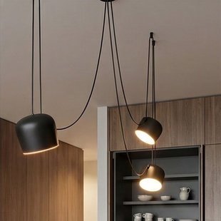 意大利Aim简约餐厅桌吧台小鼓吊灯设计师创意风卧室中古可移动灯