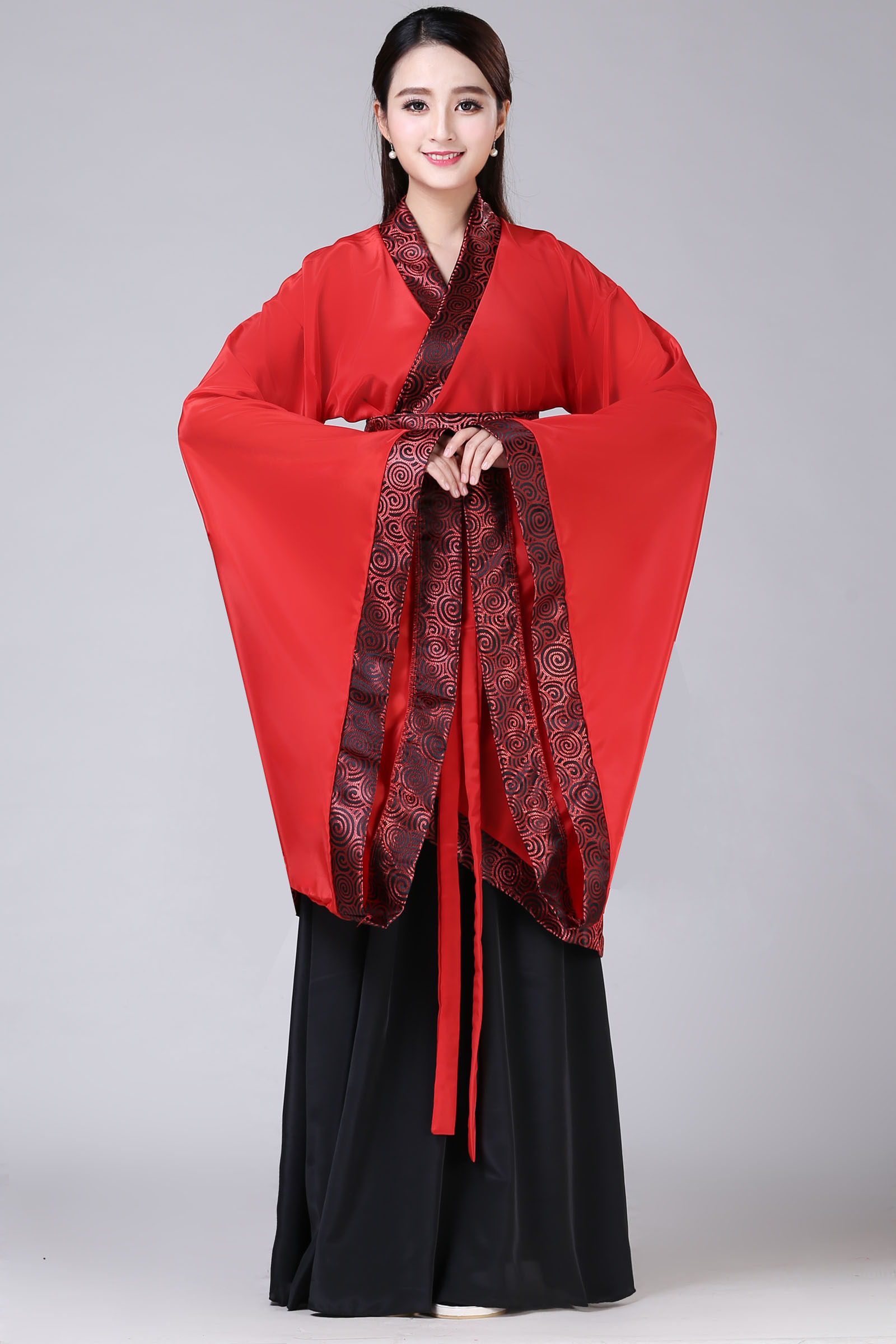 新款汉服女古装成人礼曲裾襦裙礼仪之邦同款女款古装舞蹈服演出服