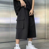 宽松男士 七分裤 中性风休闲百搭工装 中裤 ins潮 夏季 大码 日系基础款