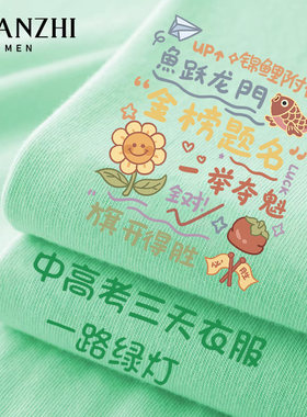 棉致金榜题名中高考满分短袖t恤三天专用上衣班服父母陪考服半袖