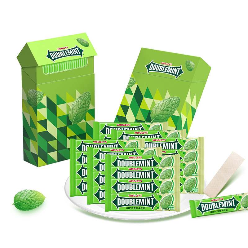 绿箭薄荷口香糖20片送抽抽盒装装清凉薄荷味清新口气零食糖果批发