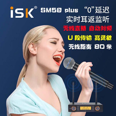 无线一拖二动圈麦K歌直播话筒