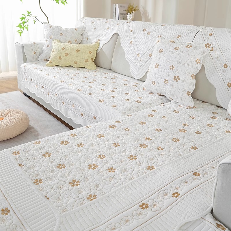 纯棉沙发垫四季通用布艺防滑全棉坐垫双面沙发套罩巾北欧简约现代