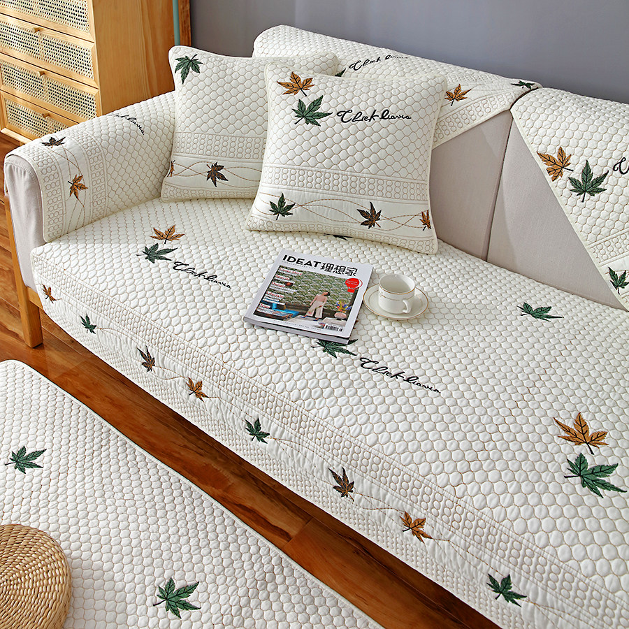冬季纯棉双面沙发垫四季通用防滑布艺坐垫现代简约全棉靠背巾新品,居家布艺,沙发垫,淘宝优惠券,粉丝福利购,淘宝优惠卷