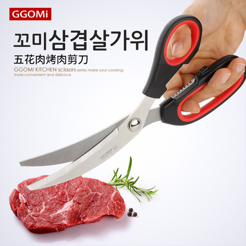 韩国进口弯头鸡排石板烤肉剪刀图片
