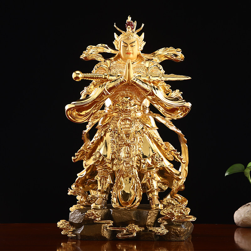 韦驮菩萨伽蓝韦陀护法佛像台湾全铜鎏金珈蓝家用佛堂韦陀尊天摆件