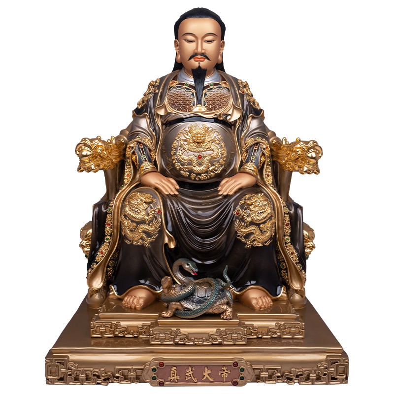 真武大帝神像台湾贴金玄武大帝玄天上帝武当山玄武祖师爷摆件北帝