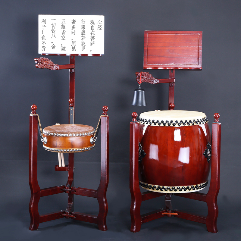 扁鼓架寺院法器牛皮大鼓佛鼓架子