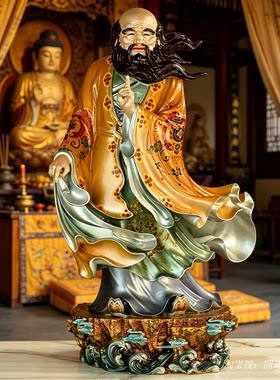 纯铜老子神像家用供奉客厅摆设