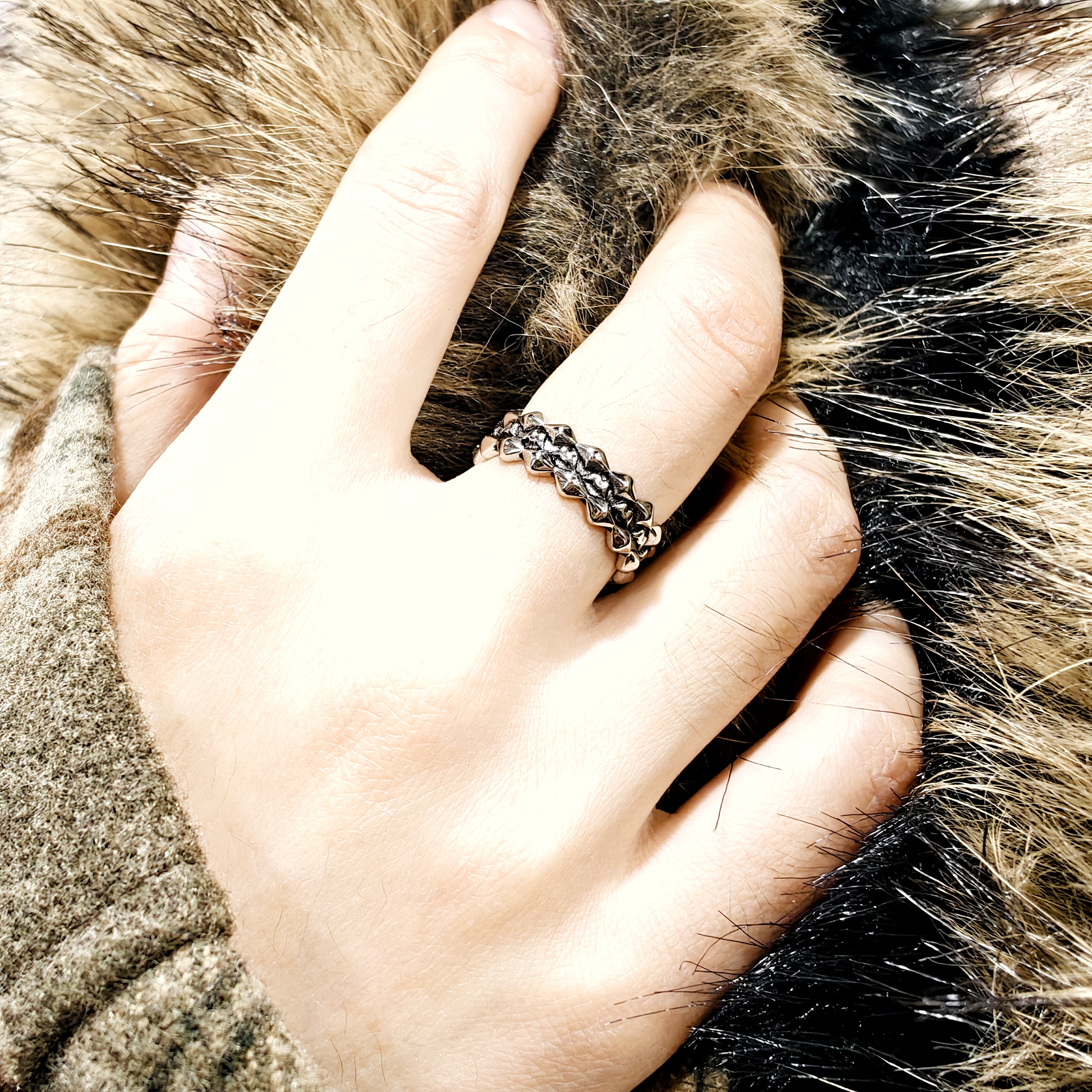 钛钢不掉色翅膀个性戒指