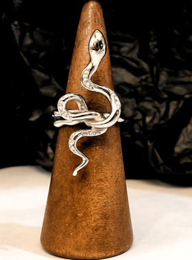 小众设计灵蛇感复古钛钢不掉色戒指