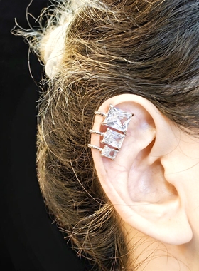 小众设计款潮流钛钢闪钻不掉色耳骨夹无耳洞耳夹耳饰无性别