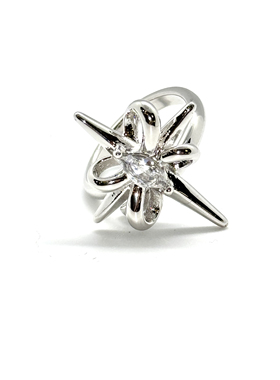 新款潮原创小众设计高级感四芒星潮酷闪钻戒指钛钢不掉色