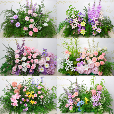 莫奈风花排婚礼装饰排花路引森系