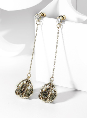 925银个性时尚耳环女气质冬季网红复古长款耳饰2025年新流苏饰品