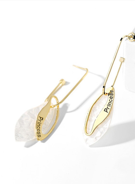 925银气质时尚感叶片耳环女2025新款潮优雅简约耳饰