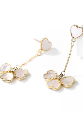 925银法式网红耳环2025新款潮优雅气质长款简约冷淡风耳饰女