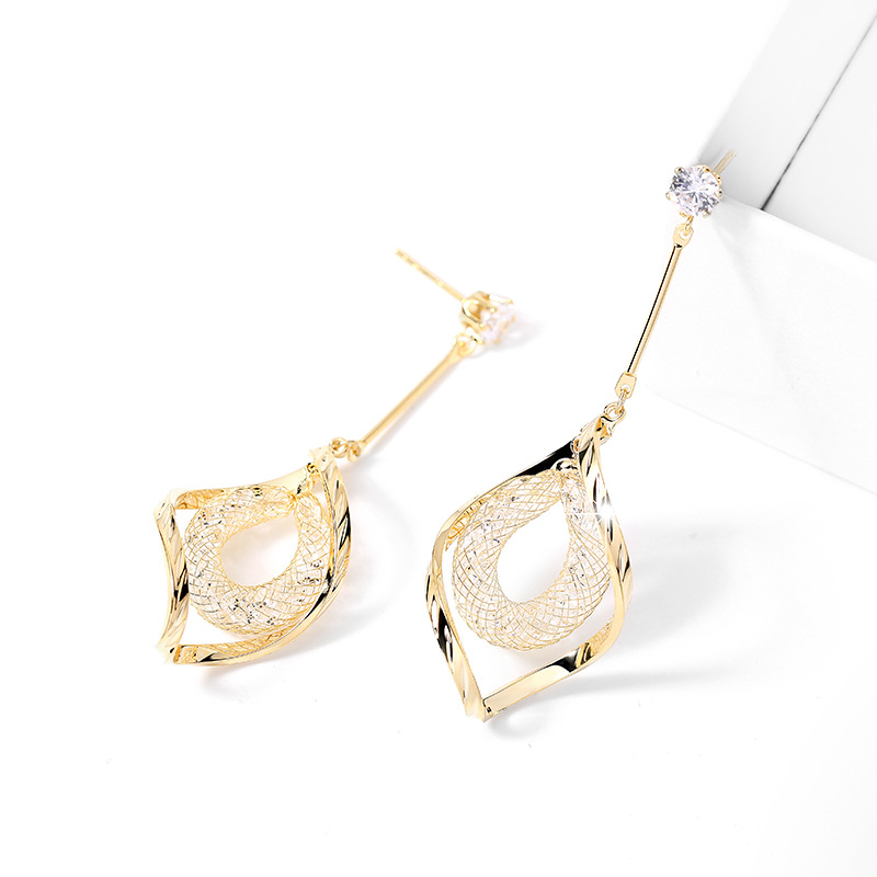 2025新款潮925银螺旋耳环时尚女欧美长款气质耳饰