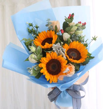 吕梁市鲜花同城向日葵鲜花花束速递上门教师节孝义市侯马市汾阳市