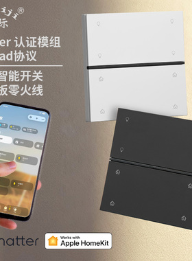 Matter Thread智能开关轻触控制面板手机APP远程控制零火苹果涂鸦