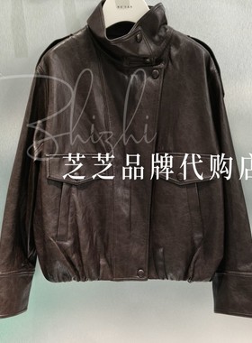 RK10105177原1599双皇冠专柜正品2026春多口袋哑光立领皮衣外套