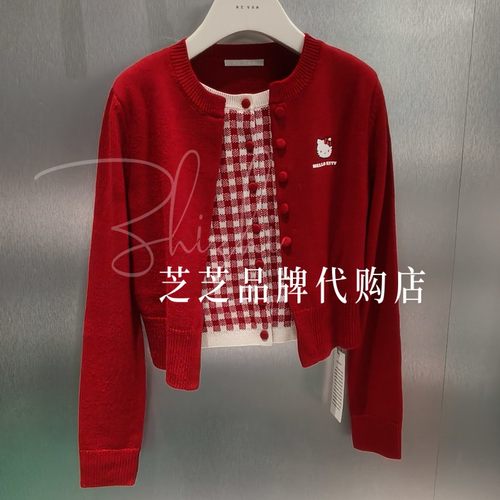 RK12801315原1499双皇冠专柜正品2026春HelloKitty假两件毛衣开衫