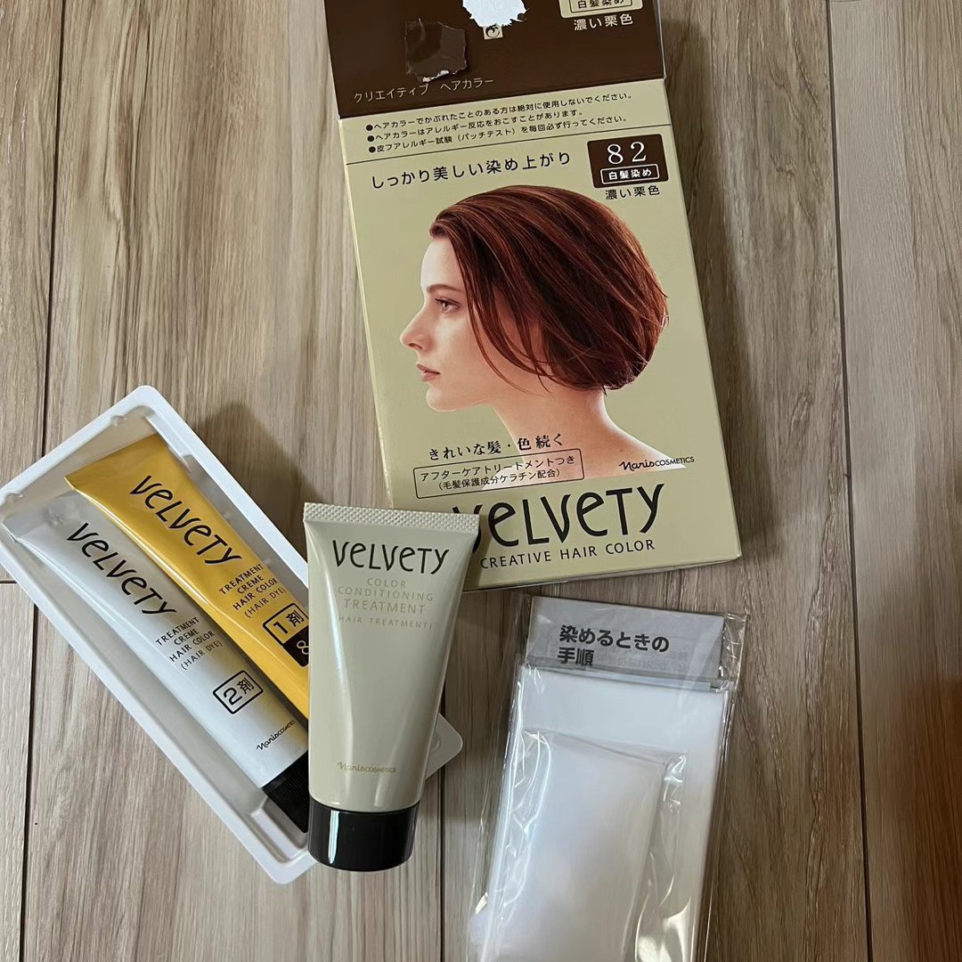 现货日本本土naris velvety染发剂 盖白低敏耐热花香自然色易操作