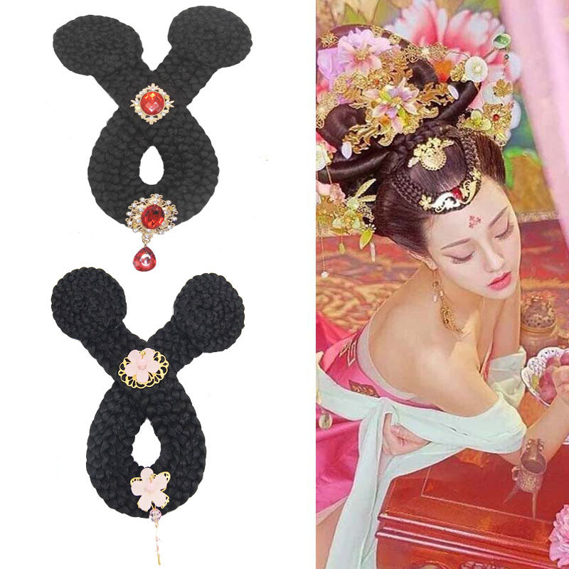 古装汉式汉服假发刘海片影楼麻花辫子仙女额前假刘海新款多色额头