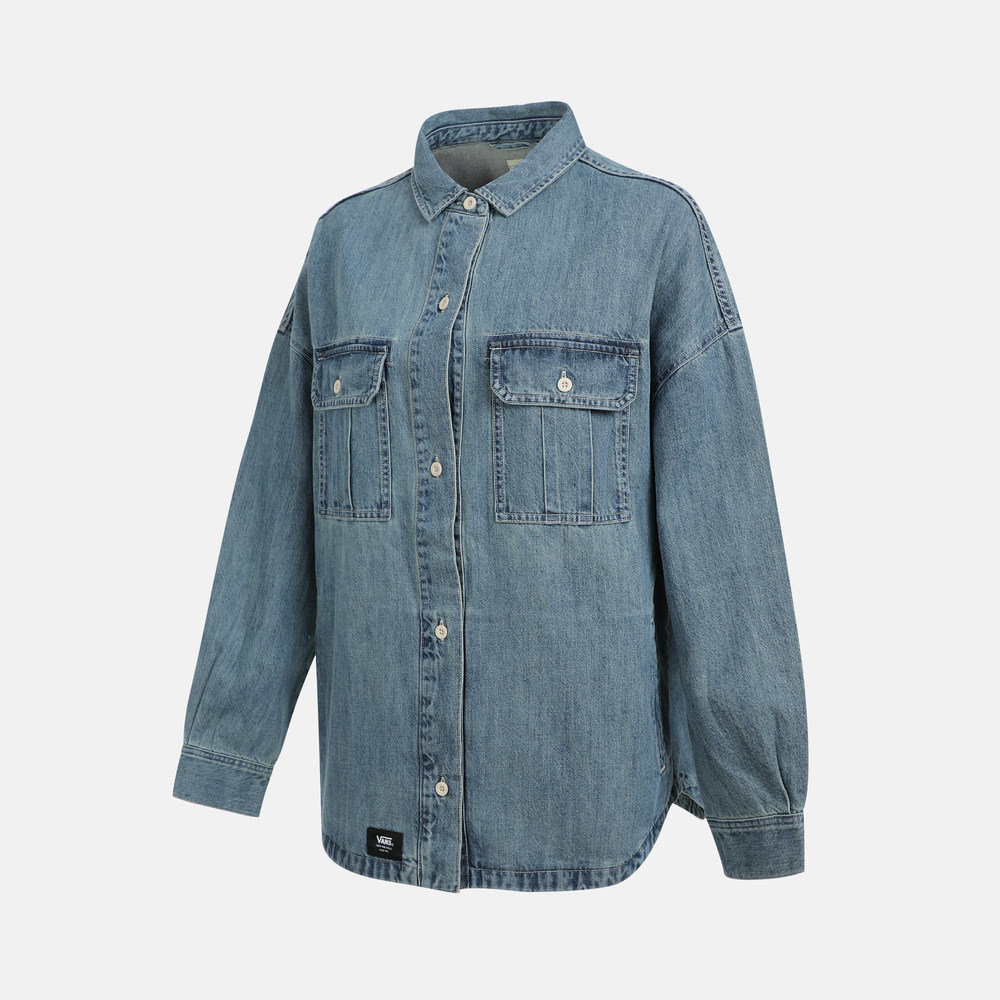 优购VANS范斯女子LOOSE DENIM运动休闲长袖衬衫VN000QP3FAI