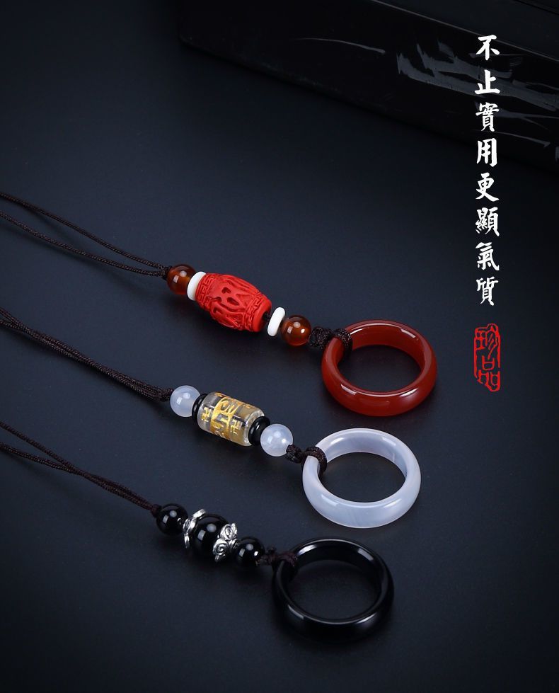 玛瑙手机挂绳短 手机挂件网红产品 公交卡勾手指环扣吊绳挂绳短