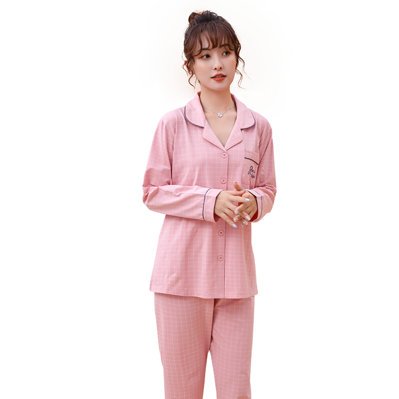 柔可佳翻领宽松简约休闲女士睡衣