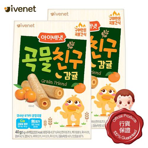 艾唯倪ivenet贝贝谷物手指饼柑橘味40克x2件8月+幼儿营养米饼零食