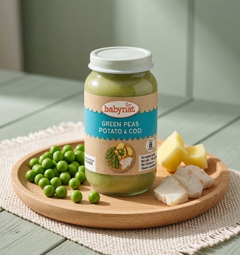 babybio 香港进口特为宝宝调制菜肉蓉辅食法国天然鳕鱼蔬菜200g*4