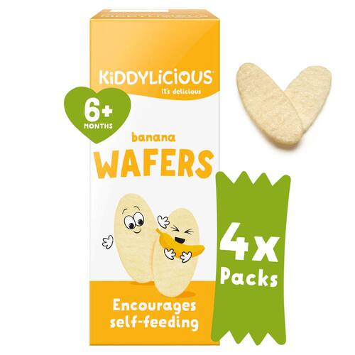 KIDDYLICIOUS 香蕉果味威化4包装6月+婴幼儿健康营养零食饼干磨牙