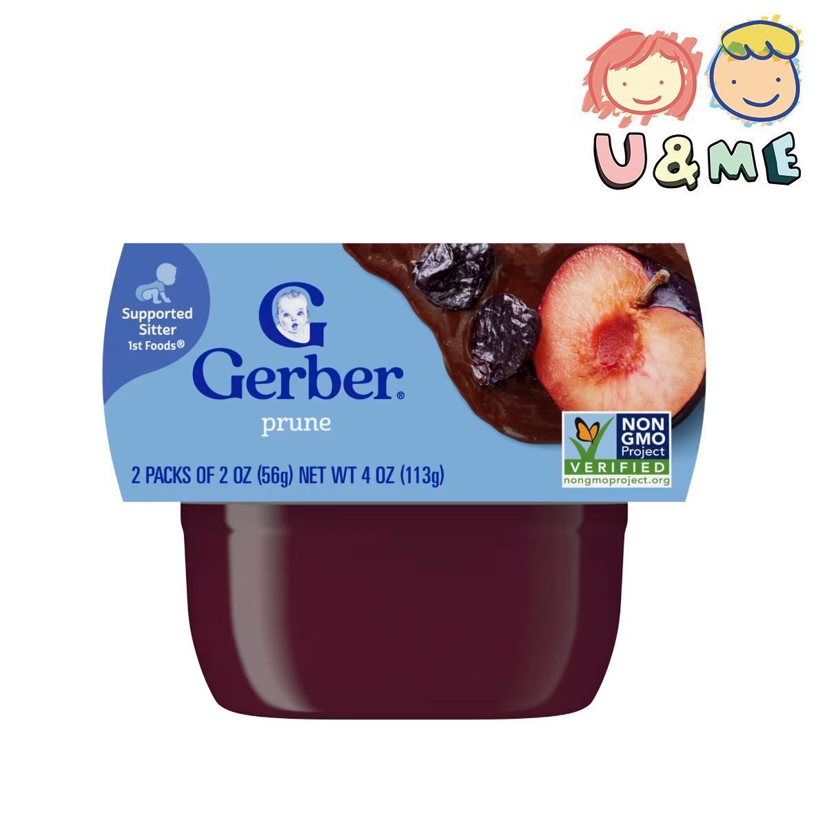 Gerber嘉宝 进口美国有机果蓉西梅泥56g*2件装婴幼儿营养天然辅食