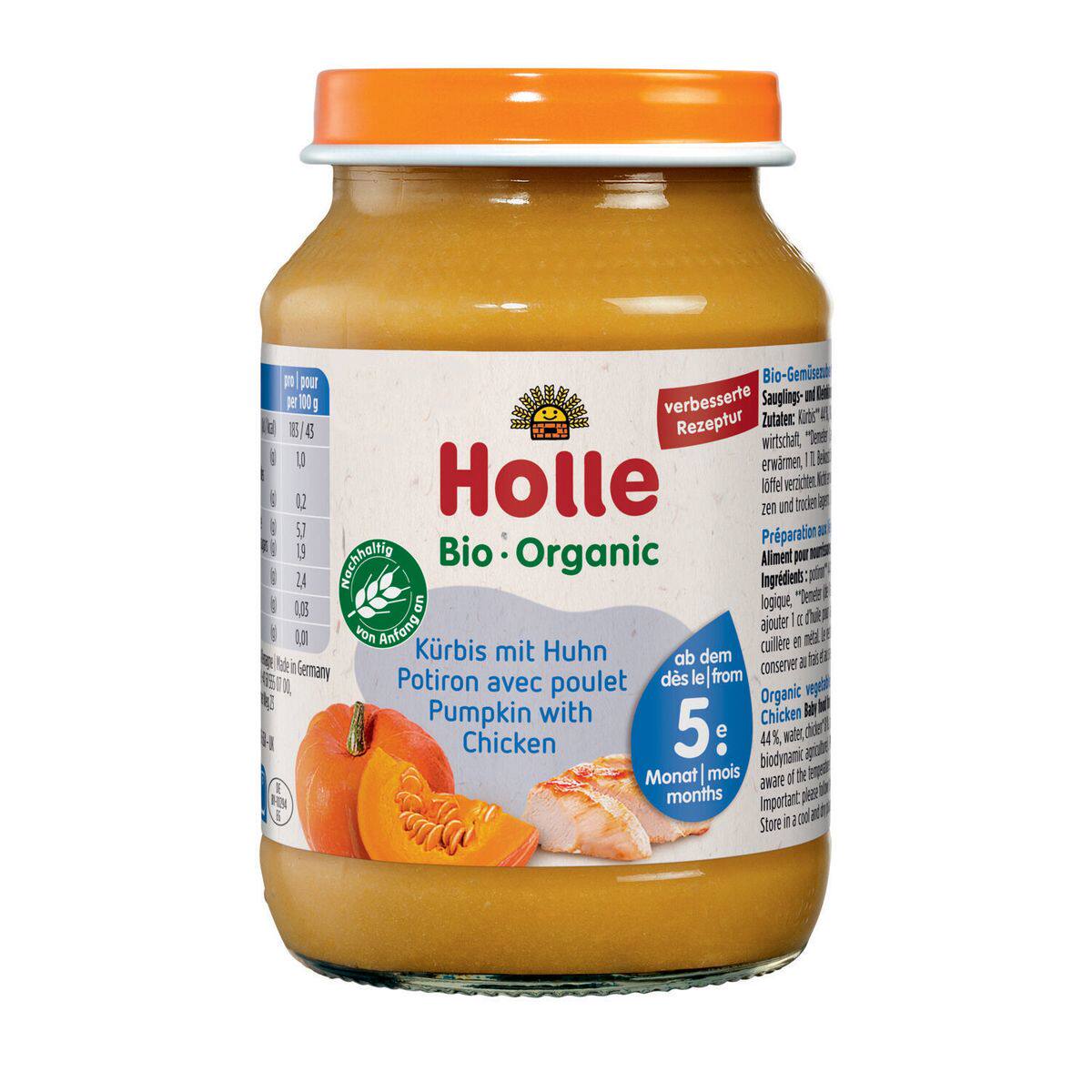 Holle 进口德国有机鸡肉伴南瓜190g婴幼儿营养肉蓉菜蓉蛋白质辅食