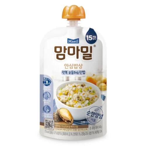 Maeil每日吖咪宝宝婴幼儿即食辅食饭140G鲍鱼蔬菜软米饭稀饭15月+