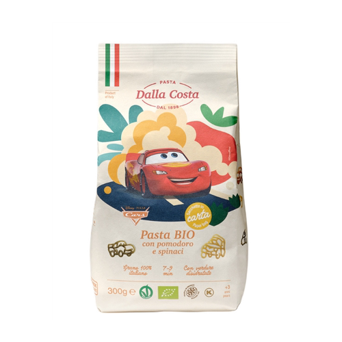 Dalla Costa有机婴儿意粉三色粗粒小麦番茄菠菜300克装迪士尼汽车
