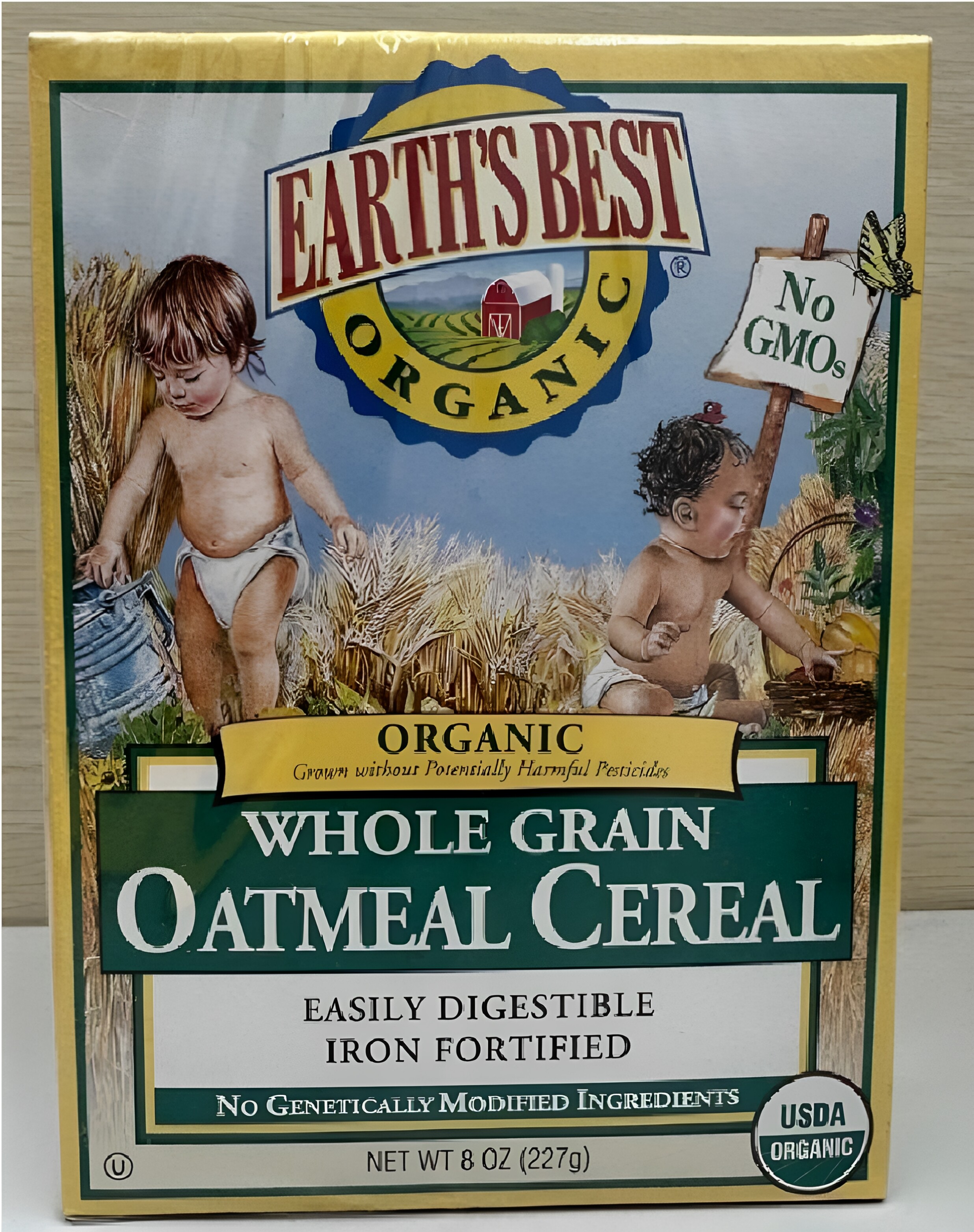 EARTH'S BEST有机全谷物燕麦片227g非基因改造婴儿营养易消化吸收