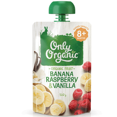 Only Organic有机香蕉红莓云尼拿蓉香蕉苹果覆盆子维生素 C香草精