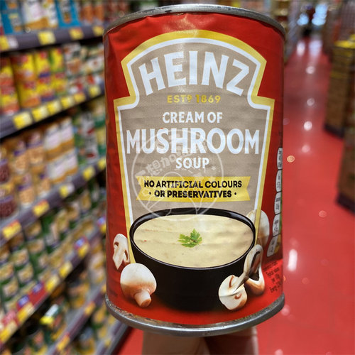 香港代购 Heinz亨氏 CREAM OF MUSHROOM SOUP 忌廉蘑菇汤罐头400g
