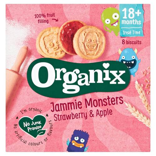 Organix 进口德国草莓苹果有机怪兽饼64g无加盐18月+婴儿健康低敏