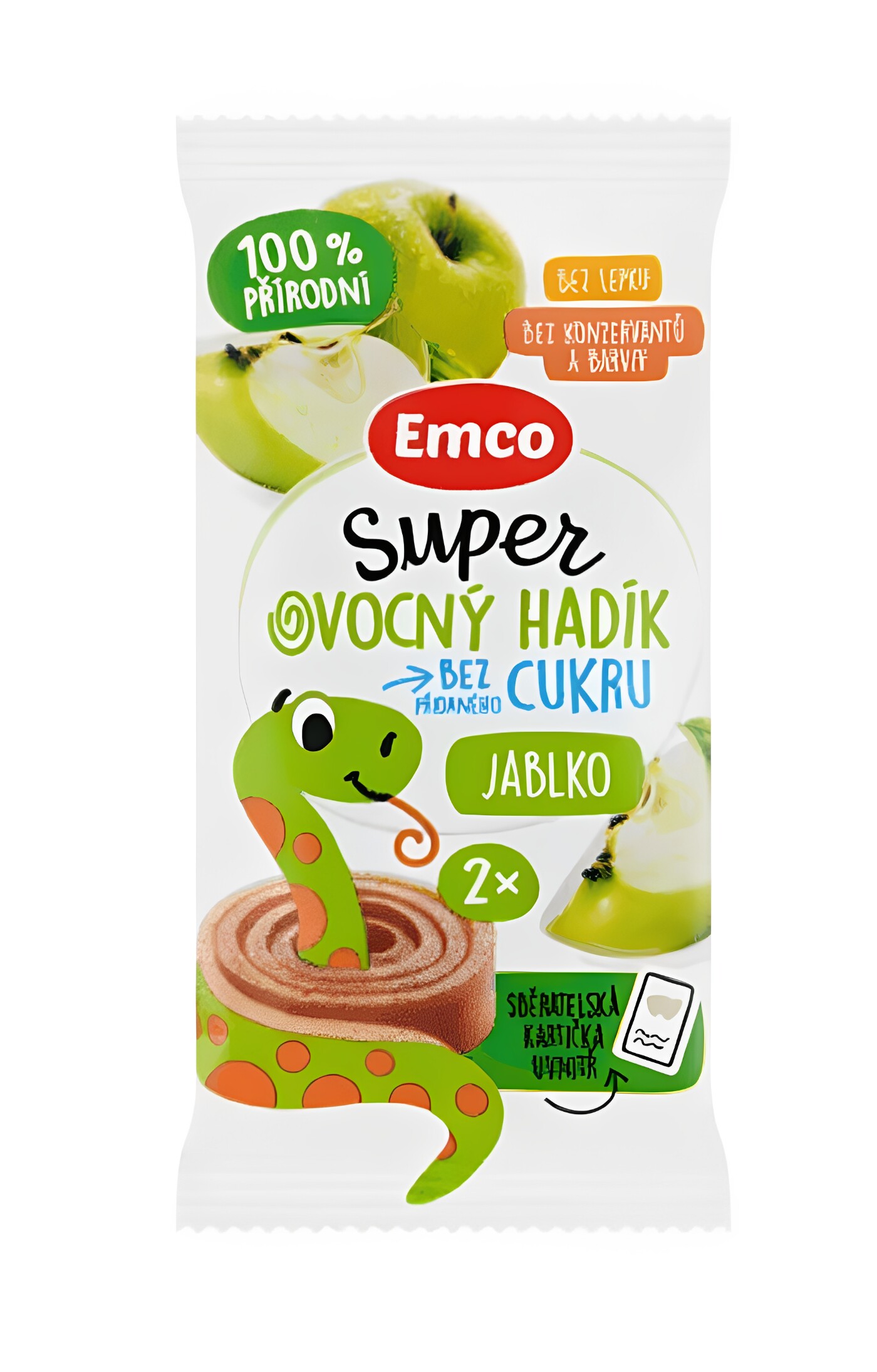Emco土耳其进口无添加糖苹果味水果干卷20克幼儿水果软糖零食健康